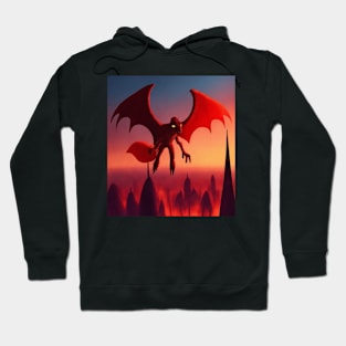 creepy flying lizard demon Hoodie